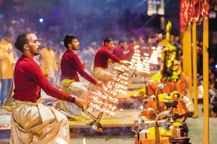 Ganga aarti in Varanasi on the heritage and pilgrimage tour